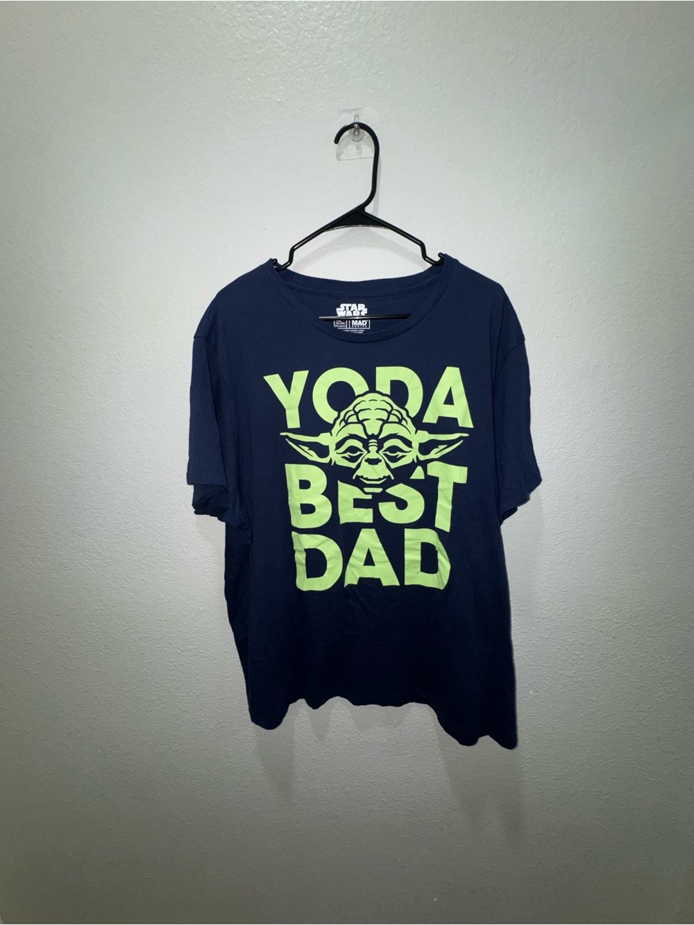 Star Wars Navy Tee with Bright Green Yoda Graphic